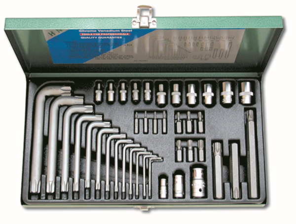 Komplet nasadek, bitów i kluczy TORX, HONITON, 1/2", 40el.